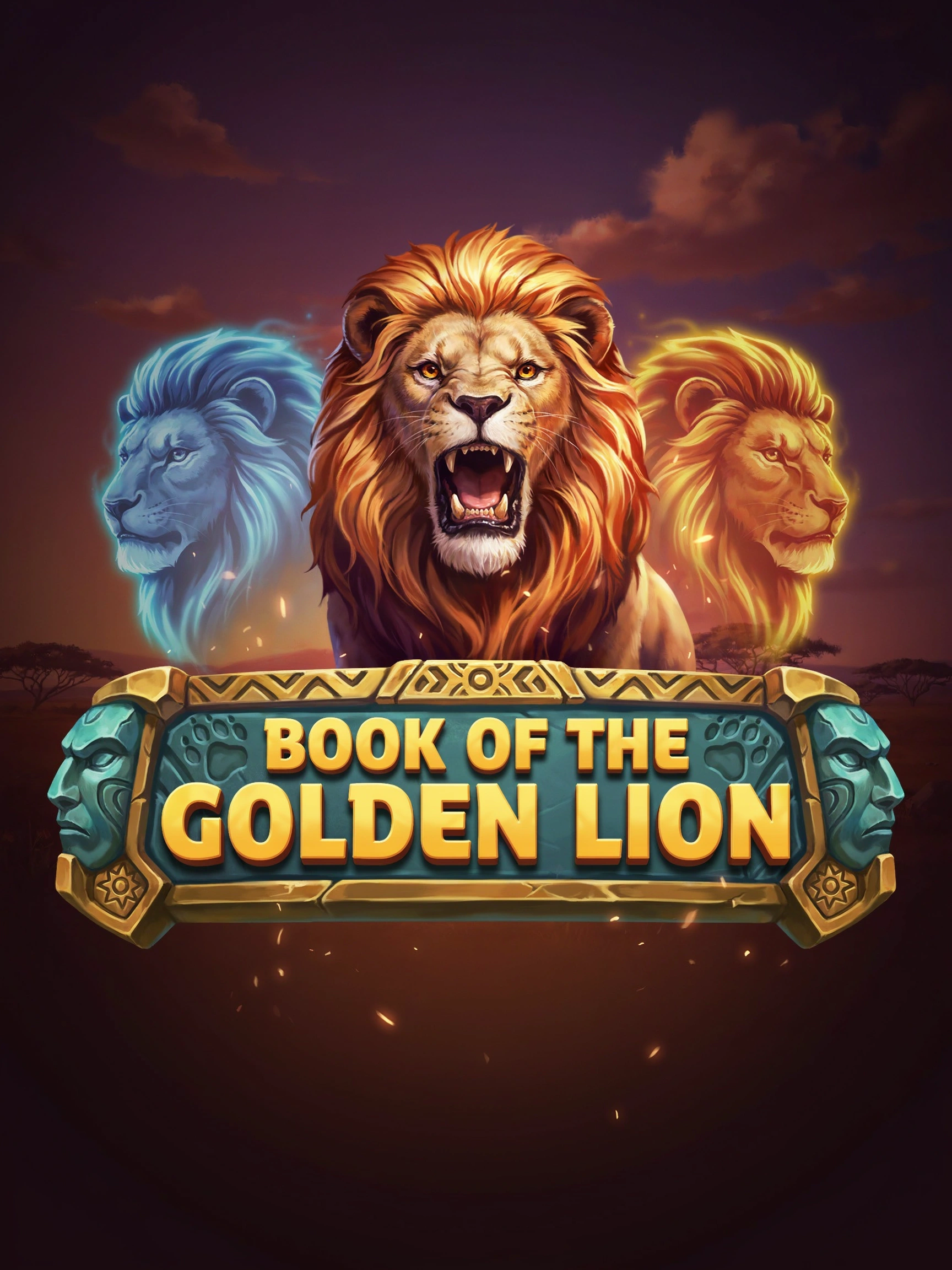 In-game art from the Book of the Golden Lion pokie